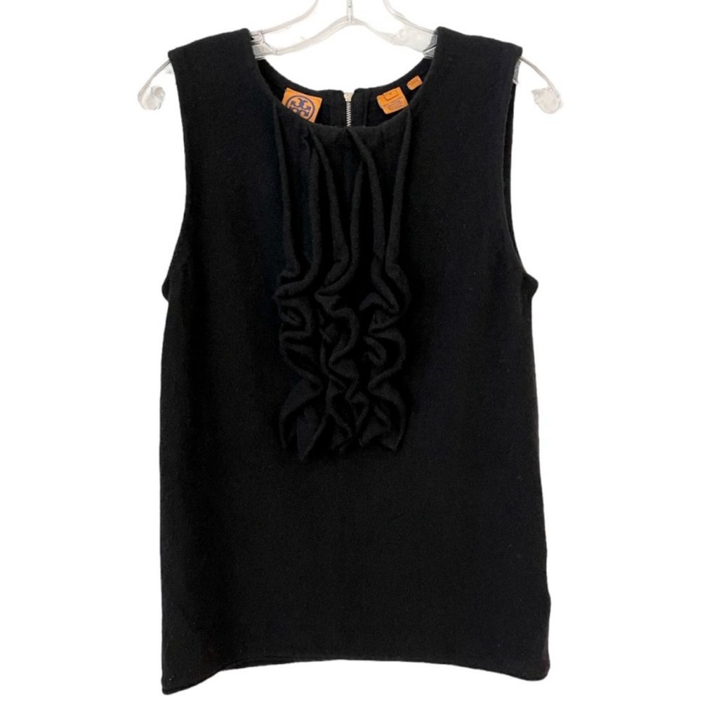 Tory Burch Black Cashmere Sleeveless Sweater Top